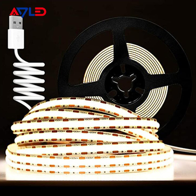 DC5V Διπλό στρώμα 2oz PCB 320led/M COB Led Strip Light IP20/IP67 με θερμοκρασία χρώματος 3000K