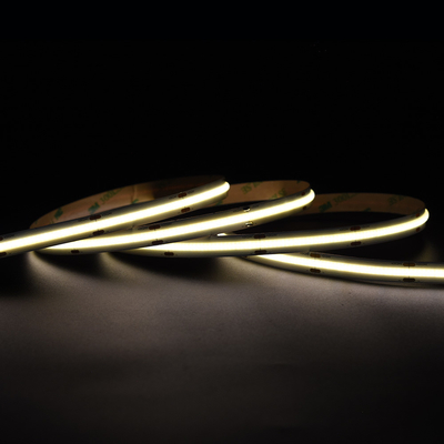 Υπερ φωτεινές 528 LED/M COB Led Strip 12V 24V 10MM αψεγάδιαστο κίτρινο φως COB/FOB