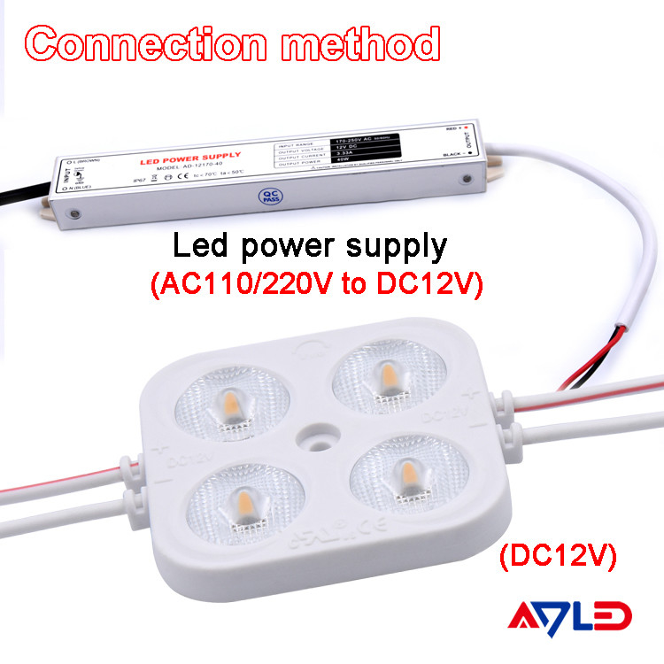 12v 4w LED μόντος ένεσης εξωτερικής διαφήμισης SMD 2835 τετραγωνική 4 LED μόντος υψηλής ποιότητας