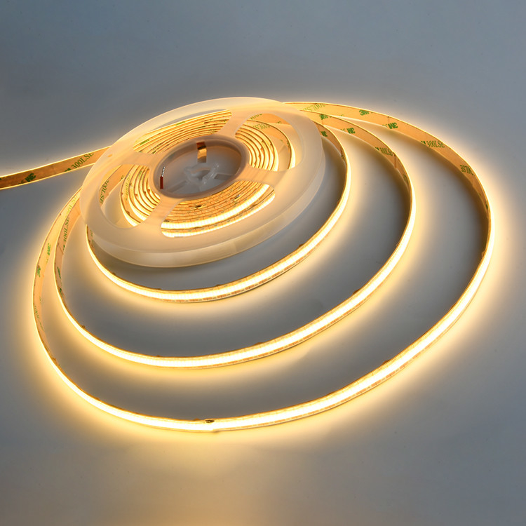 528led/m COB Led Strip Light DC12V 3000K IP20/IP65 Ραθμισμένος Ενιαίος φωτισμός &amp; Αμελητέος για το φωτισμό με ίνες