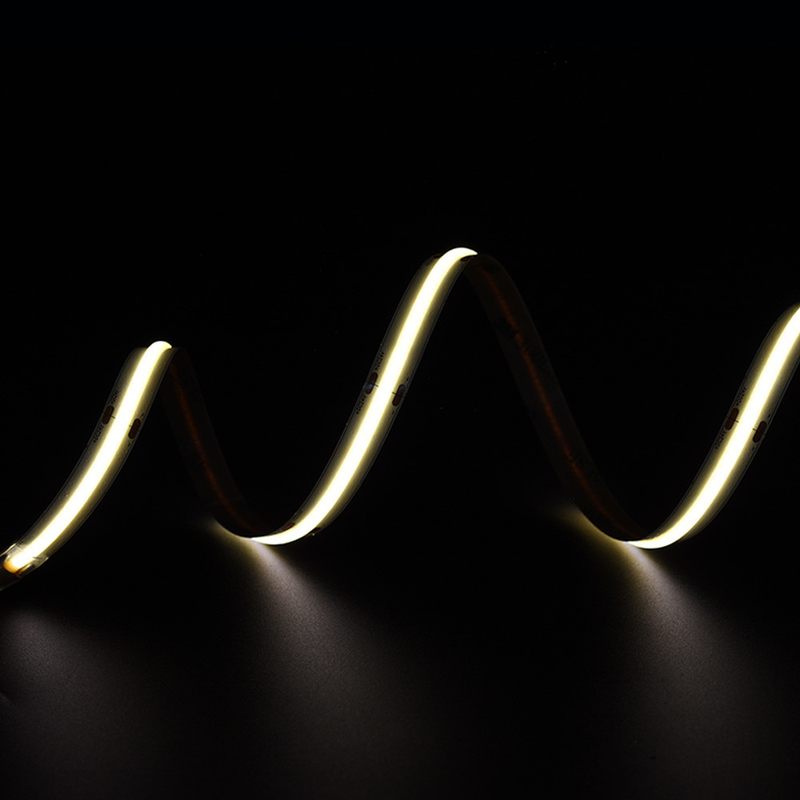 Υπερ φωτεινές 528 LED/M COB Led Strip 12V 24V 10MM αψεγάδιαστο κίτρινο φως COB/FOB